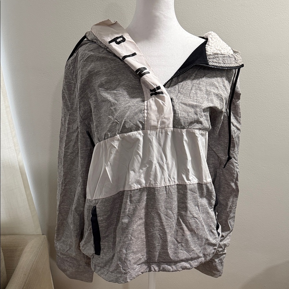 PINK Victoria's Secret Gray and White Jacket